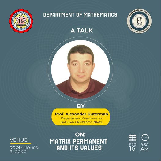 Exploring Matrix Permanents with Prof. Alexander Guterman